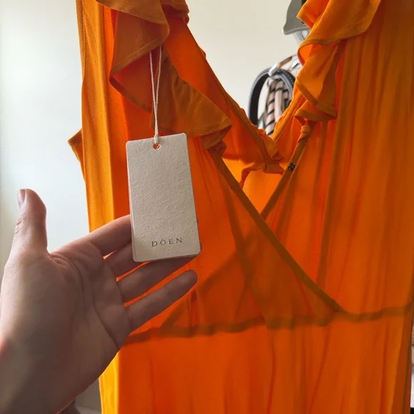 NWT Doen Arleen Dress in Naturium Orange - Picture 5 of 6